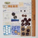 Vintage Brown + White Round Button Card Bundle