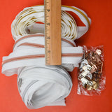 Silver, Bronze + Gold Zipper Tape and Pulls
