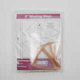 Paper Pieces 8" Winding Ways Paper Pieced + Windowed Acrylic Fabric Cutting Template