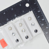 Pearl + Crystal Round Button Pins