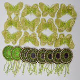 Green Beaded Butterfly + Round Appliques