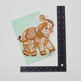 Orange + White Sequined Elephant Patch
