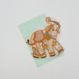 Orange + White Sequined Elephant Patch
