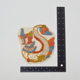 White, Orange + Blue Sequined Sea Dragon Patch