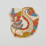 White, Orange + Blue Sequined Sea Dragon Patch