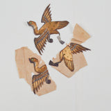 Gold Metal Thread Embroidered Bird Patches