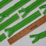 Lime Green YKK 8" Molded Plastic Zippers - Set of 10