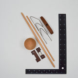 Drop Spindle Parts + Assorted Weaving Bits