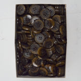 Translucent Brown Four-Hole Tortoiseshell Buttons, Size 34 (7/8") - 1 Box