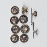 Silver + Mother of Pearl Cufflinks + Tuxedo Studs
