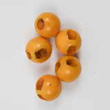 Yellow Vintage Plastic Spherical Buttons - Set of 5