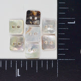 Square Shell Buttons - Set of 7