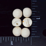White Vintage Plastic Dome Buttons - Set of 6