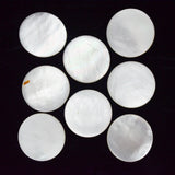White Shell Metal Shank Buttons - Set of 8