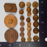 Vintage Wood + Celluloid Round Shank Buttons - Set of 24