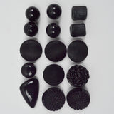 Assorted Chunky Black Buttons - Set of 15
