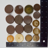 Assorted Chunky Brown Buttons - Set of 17