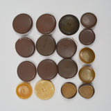 Assorted Chunky Brown Buttons - Set of 17