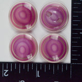 Pink + Clear Round Plastic Shank Buttons - Set of 4