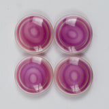 Pink + Clear Round Plastic Shank Buttons - Set of 4