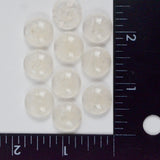 White + Clear Round Plastic Shank Buttons - Set of 10
