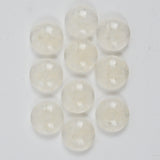 White + Clear Round Plastic Shank Buttons - Set of 10