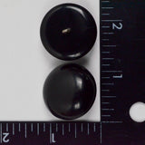 Black Round Plastic Shank Buttons - Set of 2