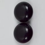 Black Round Plastic Shank Buttons - Set of 2