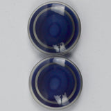 Blue + Clear Round Plastic Shank Buttons - Set of 2