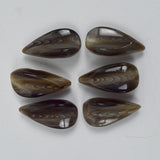 Brown + Gray Teardrop Plastic Shank Buttons - Set of 6