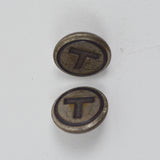 T Icon Waterbury Button Co. Round Metal Shank Buttons - Set of 2