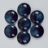 Blue + Glittery Starburst Round Plastic Shank Buttons - Set of 7