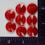 Red + Clear Round Plastic Shank Buttons - Set of 8