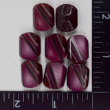 Purple Rounded Rectangular Plastic Shank Buttons - Set of 8