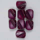 Purple Rounded Rectangular Plastic Shank Buttons - Set of 8