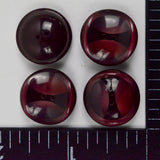 Maroon Convex Round Two-Hole Plastic Buttons - Set of 4