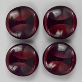 Maroon Convex Round Two-Hole Plastic Buttons - Set of 4