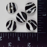 Black + White Striped Plastic Shank Buttons - Set of 5
