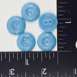 Blue Round Two-Hole Plastic Buttons - Set of 5