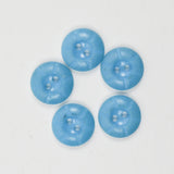 Blue Round Two-Hole Plastic Buttons - Set of 5