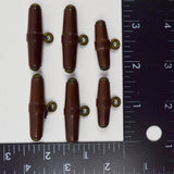 Brown Brass Shank Toggle Buttons - Set of 5