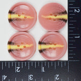Pink + Yellow Four-Hole Tortoiseshell Buttons - Set of 4