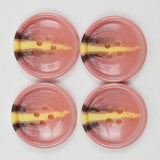 Pink + Yellow Four-Hole Tortoiseshell Buttons - Set of 4