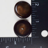 Brown Round Plastic Shank Buttons - Set of 2