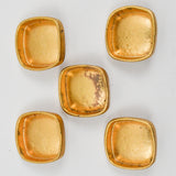 Gold Tone Metal Square Frame Buttons - Set of 5