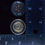 Clear Plastic + Metal Center Round Shank Buttons - Set of 2
