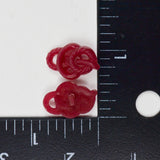Red Plastic Knot Buttons - Set of 2