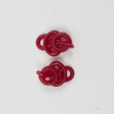 Red Plastic Knot Buttons - Set of 2