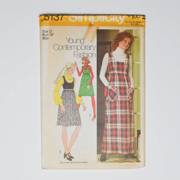 Vintage Simplicity 5137 Misses' Jumper Sewing Pattern Size 12 Default Title
