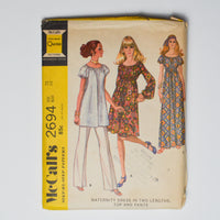 Vintage McCall's 2694 Maternity Dress, Top + Pants Sewing Pattern Size 12 Default Title